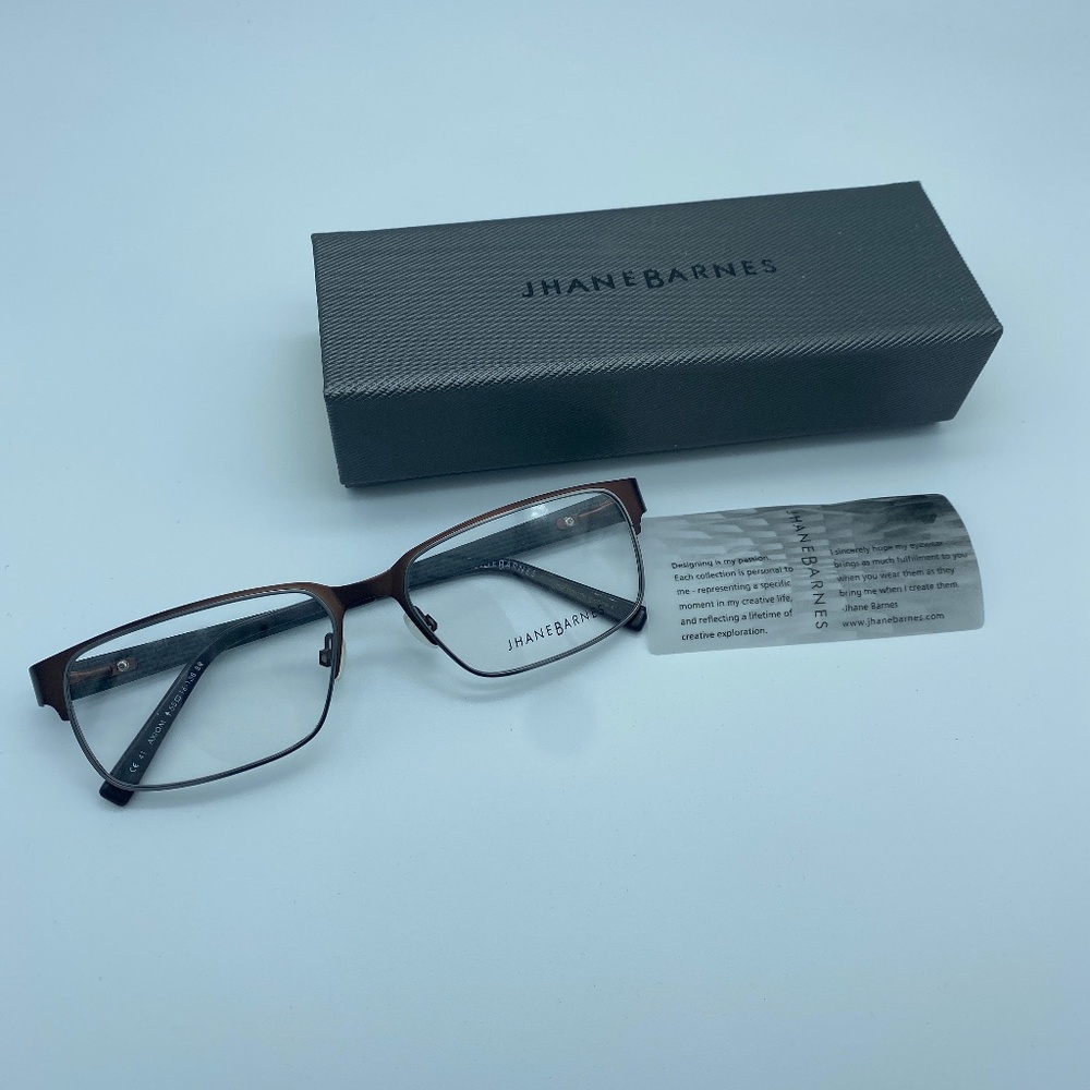 Jhane Barnes Axiom Brown Eyeglass Frame